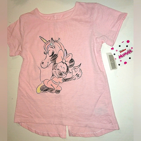 ☆NWT☆Adorable Disney MINNIE MOUSE Pink Short Sleeve Top☆Toddler 5T - Picture 4 of 9